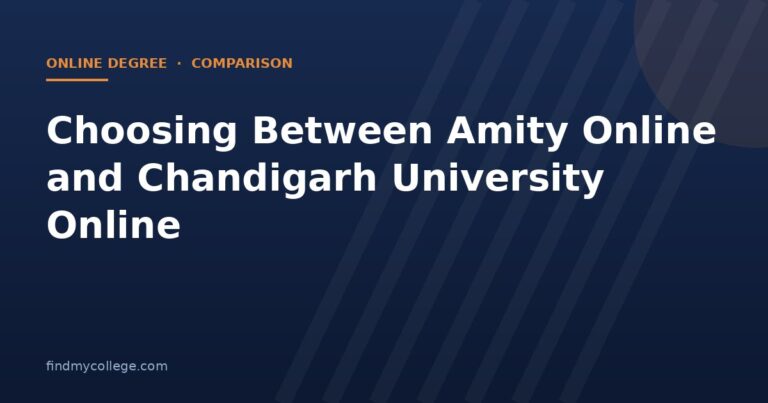 Choosing Between Amity Online and Chandigarh University Online