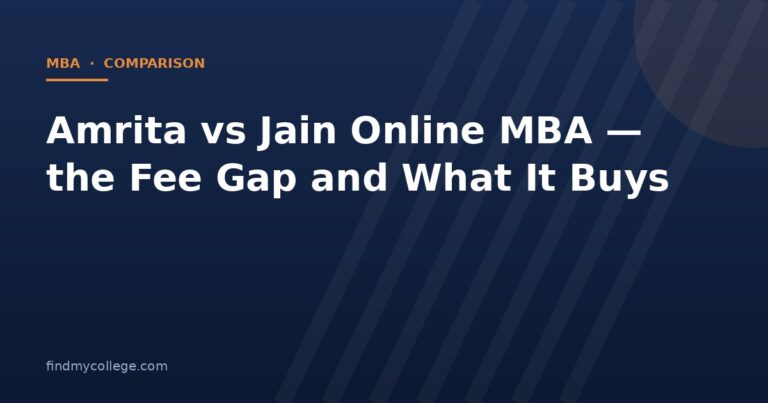 Amrita vs Jain Online MBA — the Fee Gap and What It Buys