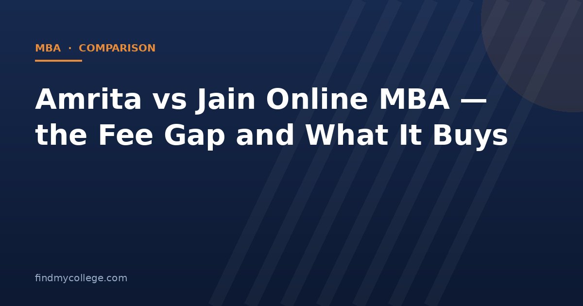 Amrita vs Jain Online MBA — the Fee Gap and What It Buys