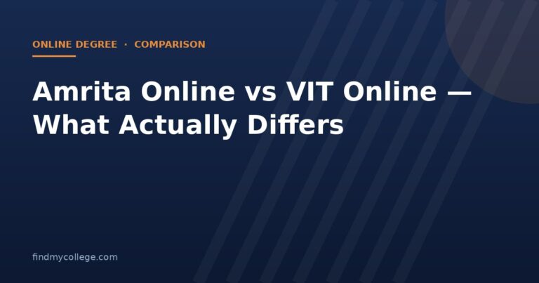 Amrita Online vs VIT Online — What Actually Differs