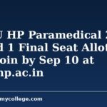 AMRU HP Paramedical 2026 Round 1 Final Seat Allotment Out; Join by Sep 10 at amruhp.ac.in