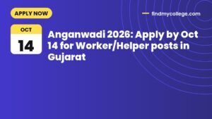 Anganwadi 2026: Apply by Oct 14 for Worker/Helper posts in Gujarat