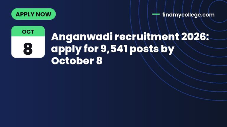 Anganwadi recruitment 2026: apply for 9,541 posts by October 8