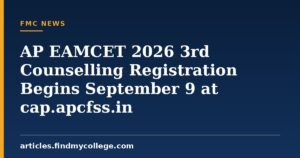 AP EAMCET 2026 3rd Counselling Registration Begins September 9 at cap.apcfss.in