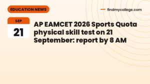 AP EAMCET 2026 Sports Quota physical skill test on 21 September: report by 8 AM