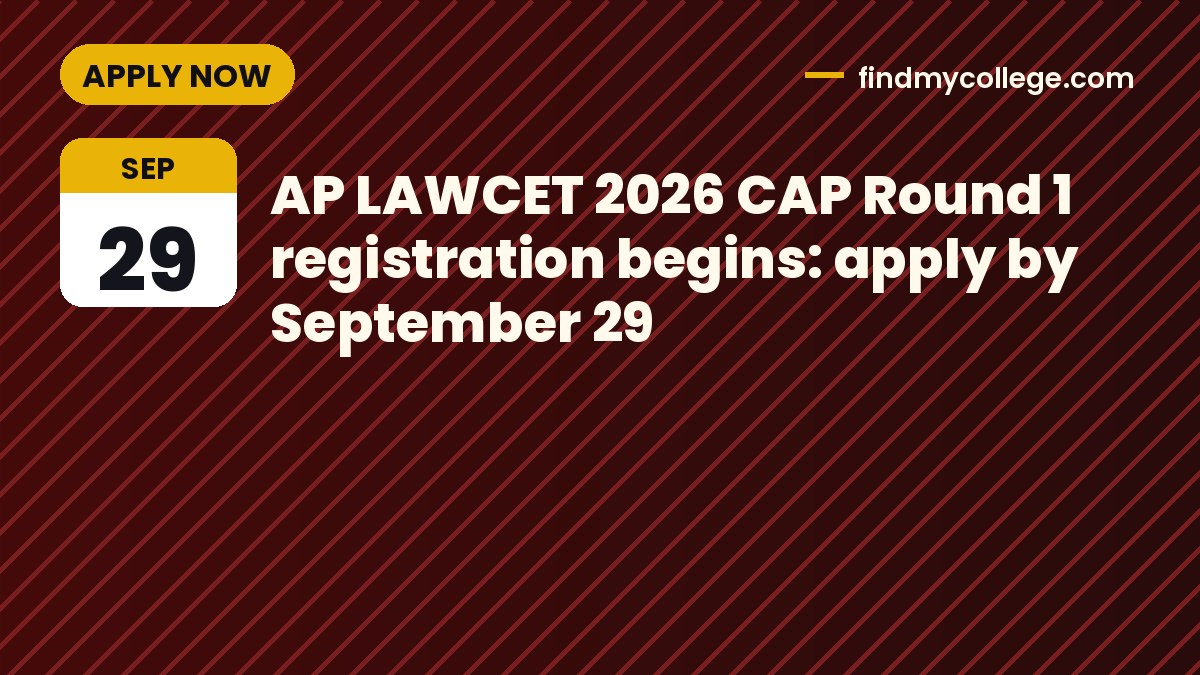 AP LAWCET 2026 CAP Round 1 registration begins: apply by September 29