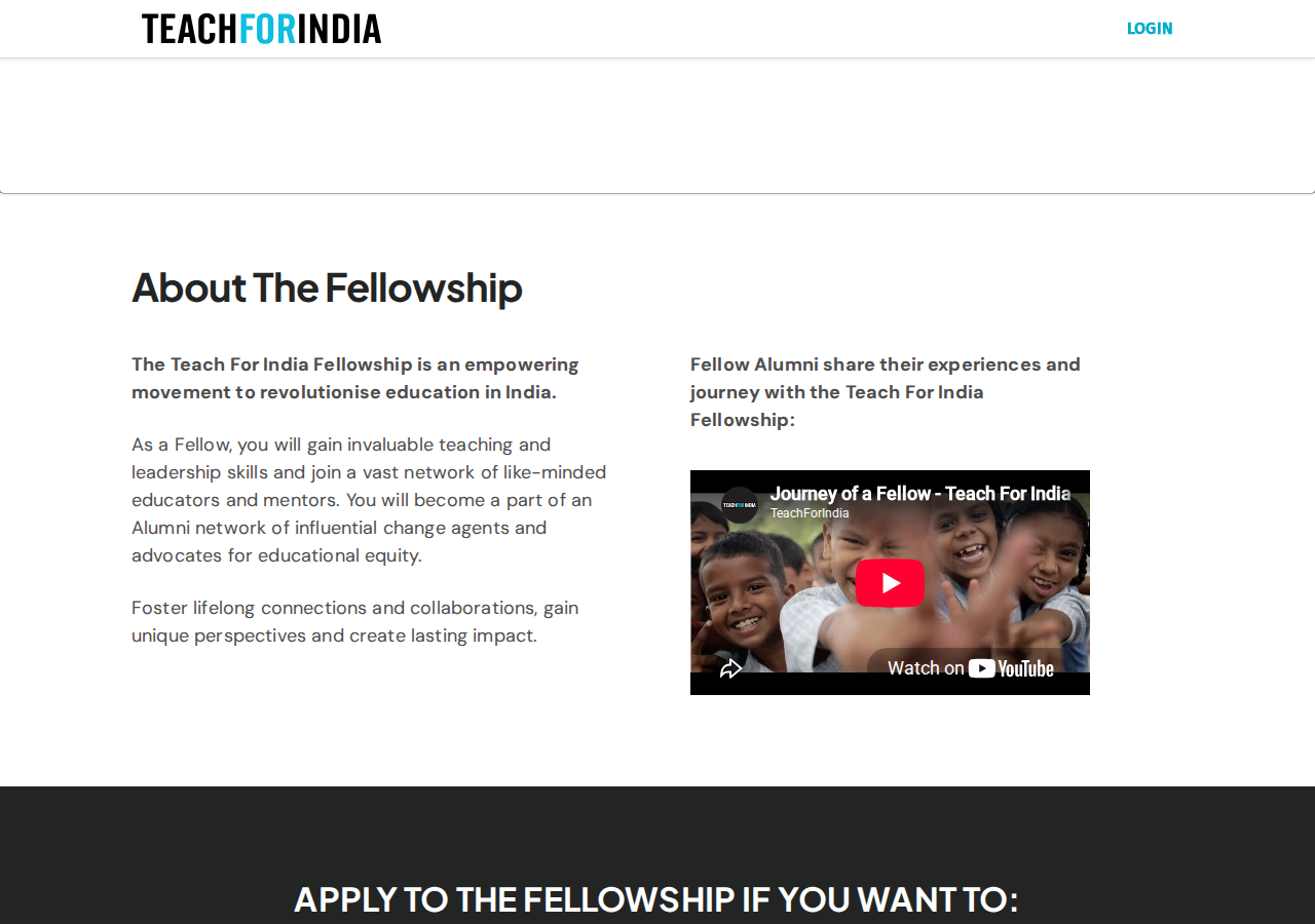 apply.teachforindia.org homepage
