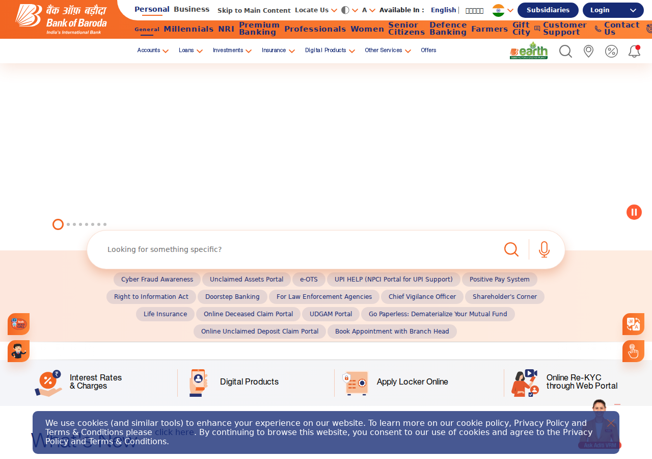 bankofbaroda.bank.in homepage