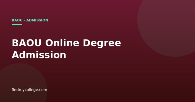 BAOU Online Degree Admission