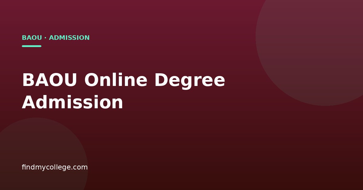 BAOU Online Degree Admission
