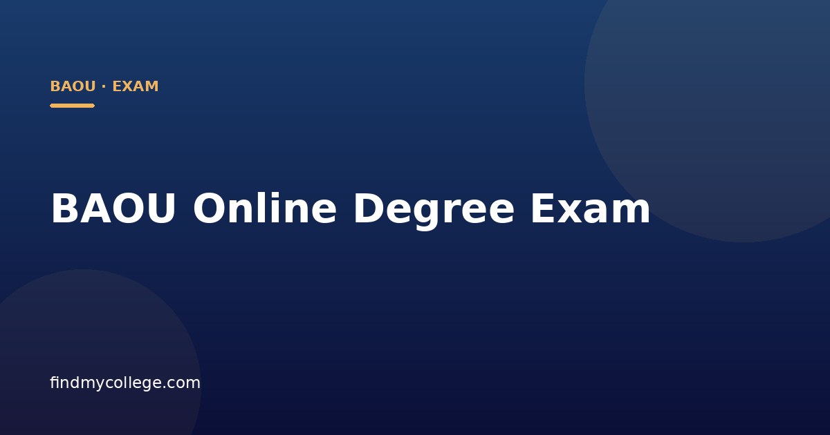 BAOU Online Degree Exam