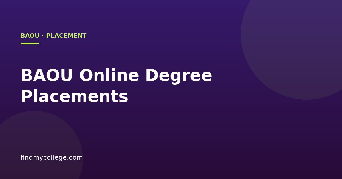 BAOU Online Degree Placements