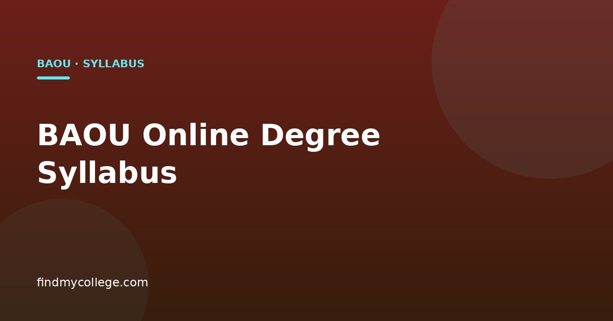 BAOU Online Degree Syllabus