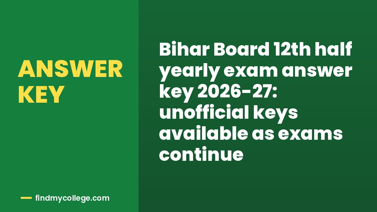 Bihar Board 12th half yearly exam answer key 2026-27: unofficial keys available as exams continue