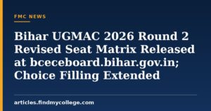 Bihar UGMAC 2026 Round 2 Revised Seat Matrix Released at bceceboard.bihar.gov.in; Choice Filling Extended