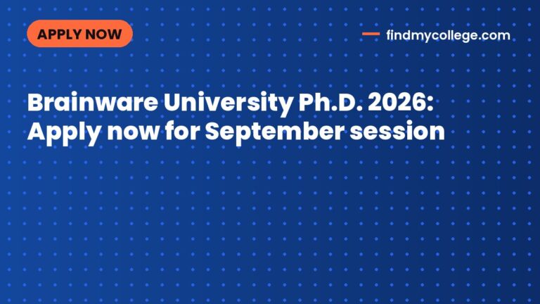 Brainware University Ph.D. 2026: Apply now for September session