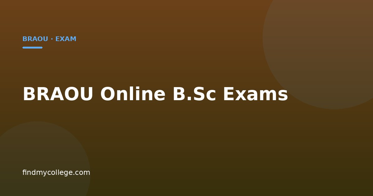 BRAOU Online B.Sc Exams