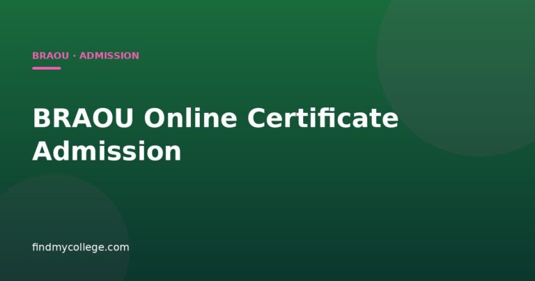 BRAOU Online Certificate Admission