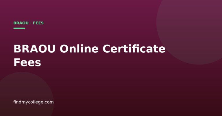 BRAOU Online Certificate Fees