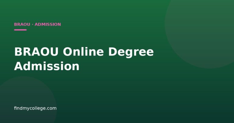 BRAOU Online Degree Admission