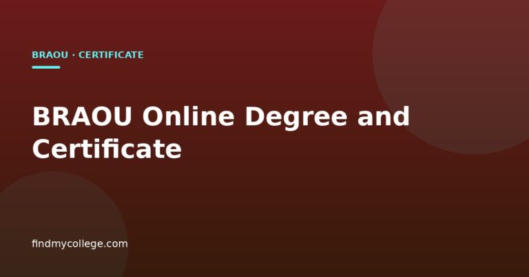 BRAOU Online Degree and Certificate