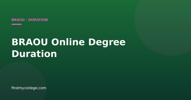 BRAOU Online Degree Duration