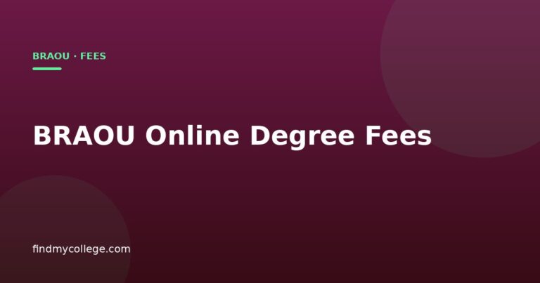BRAOU Online Degree Fees