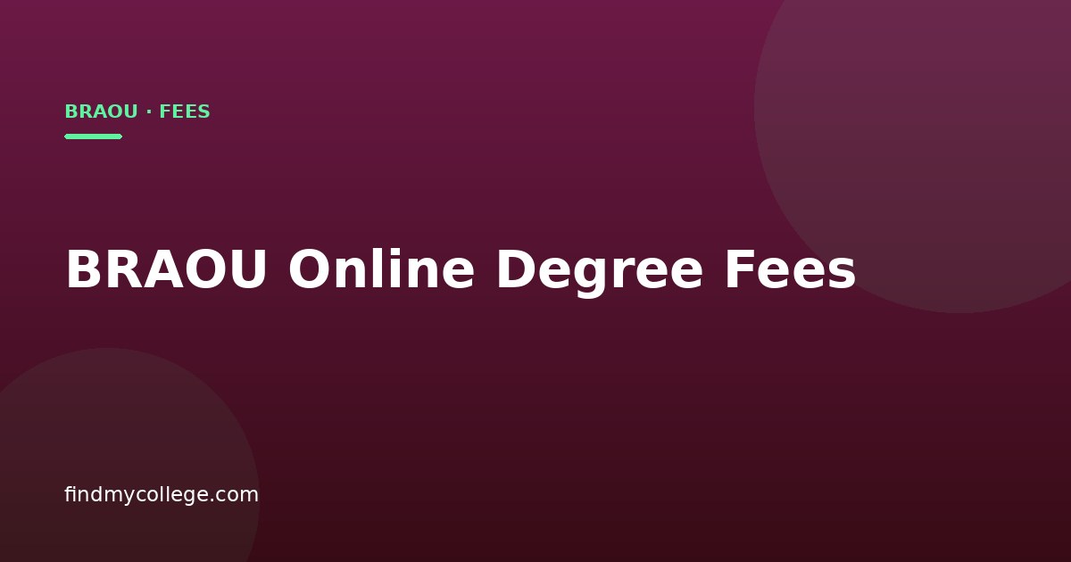 BRAOU Online Degree Fees
