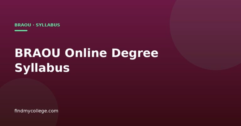 BRAOU Online Degree Syllabus