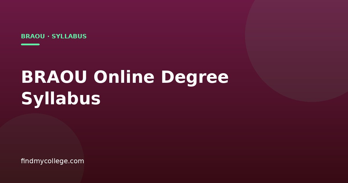 BRAOU Online Degree Syllabus