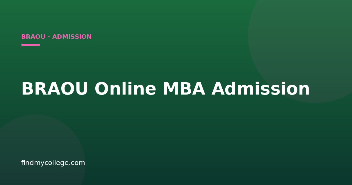 BRAOU Online MBA Admission