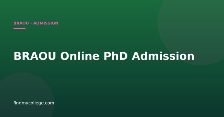 BRAOU Online PhD Admission