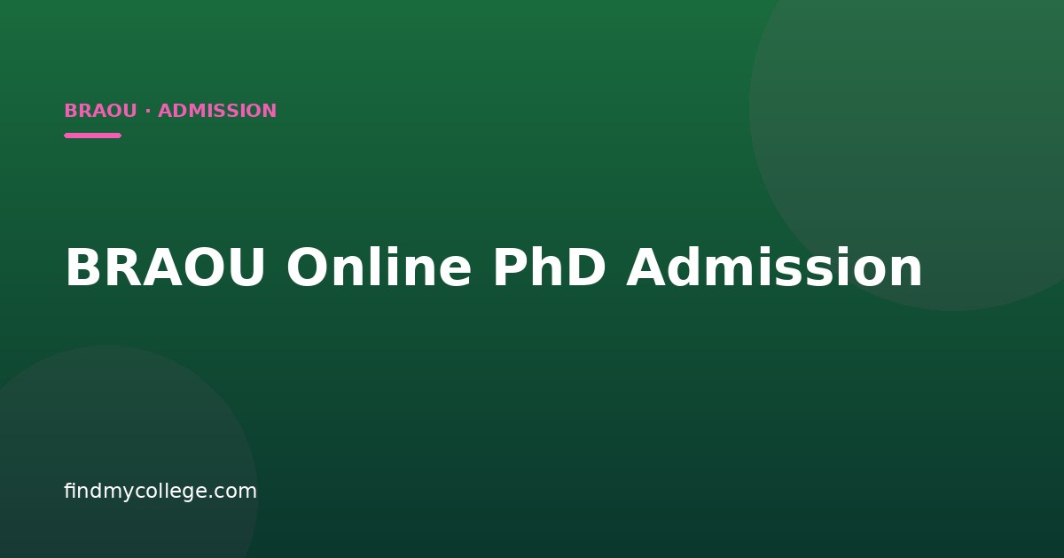 BRAOU Online PhD Admission