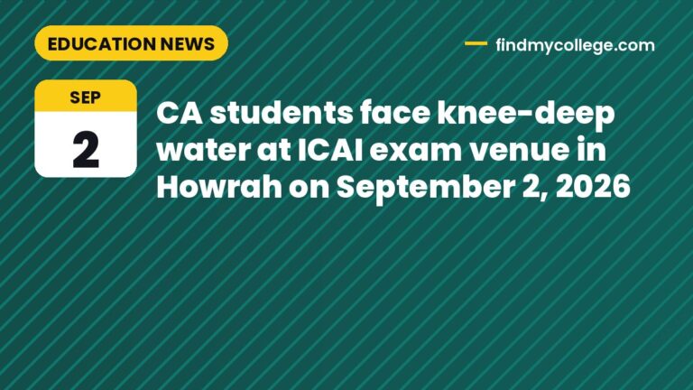 CA students face knee-deep water at ICAI exam venue in Howrah on September 2, 2026