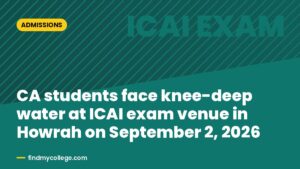 CA students face knee-deep water at ICAI exam venue in Howrah on September 2, 2026