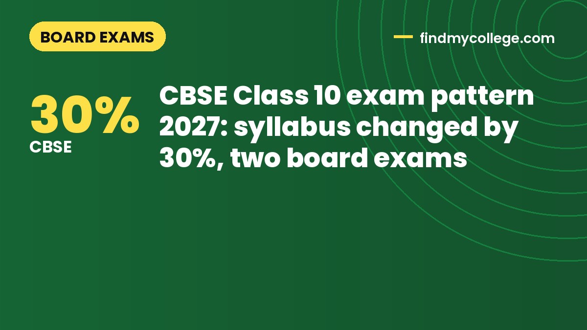 CBSE Class 10 exam pattern 2027: syllabus changed by 30%, two board exams