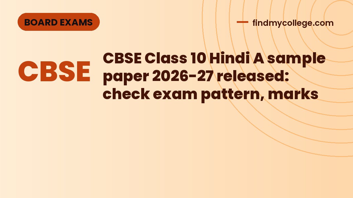 CBSE Class 10 Hindi A sample paper 2026-27 released: check exam pattern, marks