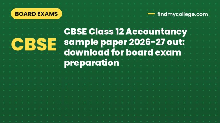 CBSE Class 12 Accountancy sample paper 2026-27 out: download for board exam preparation