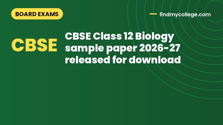 CBSE Class 12 Biology sample paper 2026-27 released for download
