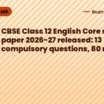 CBSE Class 12 English Core sample paper 2026-27 released: 13 compulsory questions, 80 marks