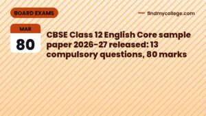 CBSE Class 12 English Core sample paper 2026-27 released: 13 compulsory questions, 80 marks