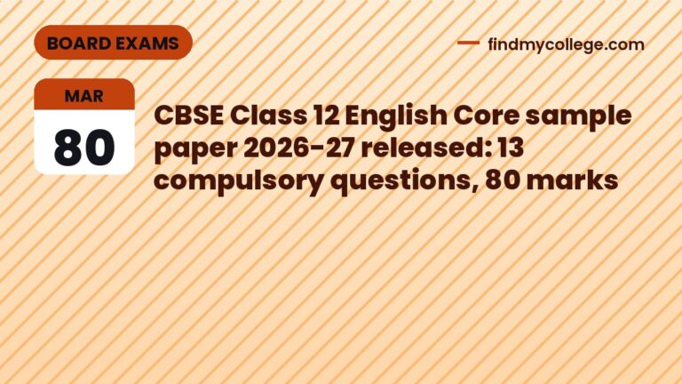 CBSE Class 12 English Core sample paper 2026-27 released: 13 compulsory questions, 80 marks