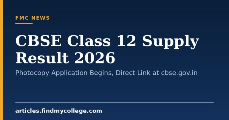 CBSE Class 12 Supply Result 2026: Photocopy Application Begins, Direct Link at cbse.gov.in