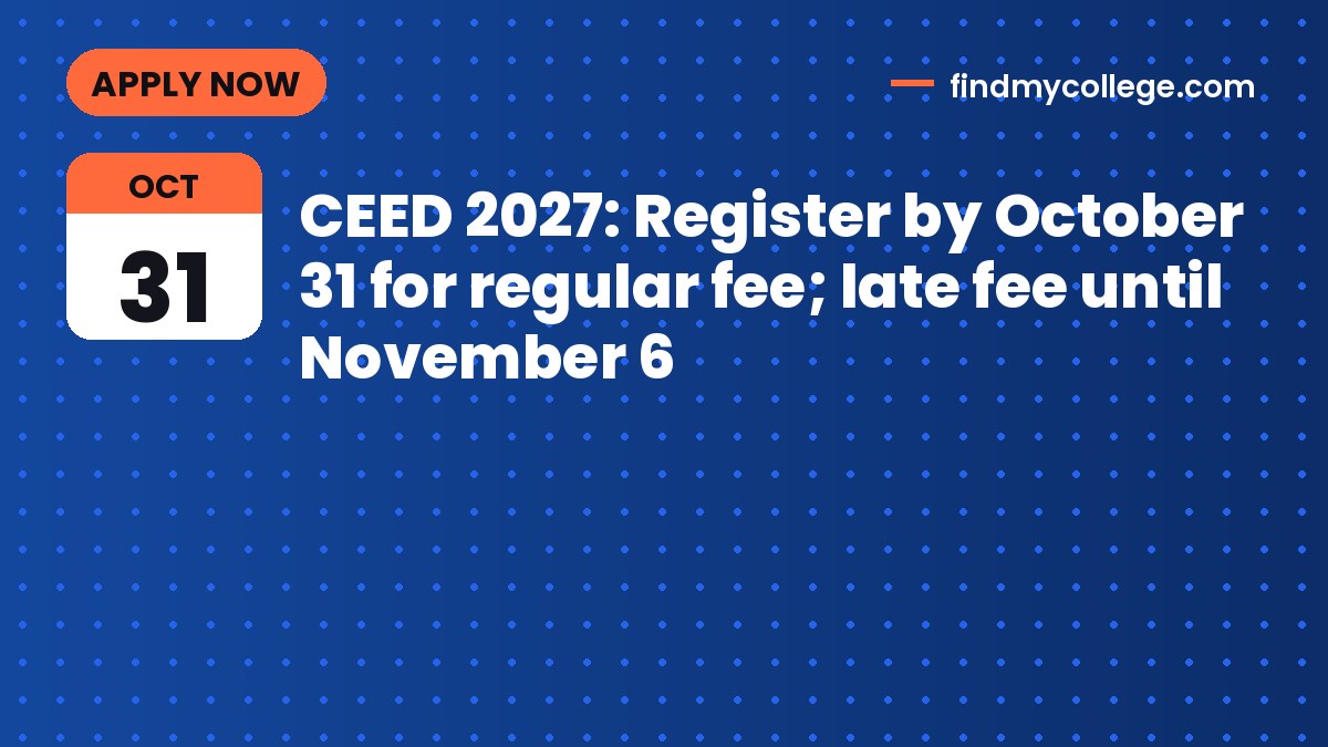 CEED 2027: Register by October 31 for regular fee; late fee until November 6