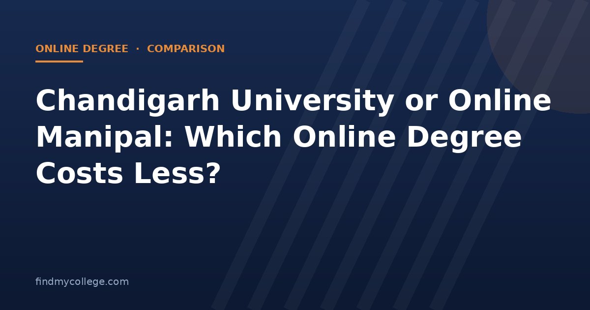 Chandigarh University or Online Manipal: Which Online Degree Costs Less?