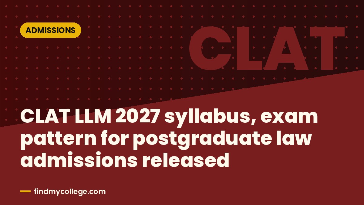 CLAT LLM 2027 syllabus, exam pattern for postgraduate law admissions released