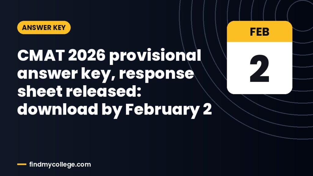 CMAT 2026 provisional answer key, response sheet released: download by February 2