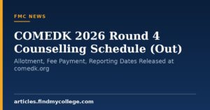 COMEDK 2026 Round 4 Counselling Schedule (Out): Allotment, Fee Payment, Reporting Dates Released at comedk.org