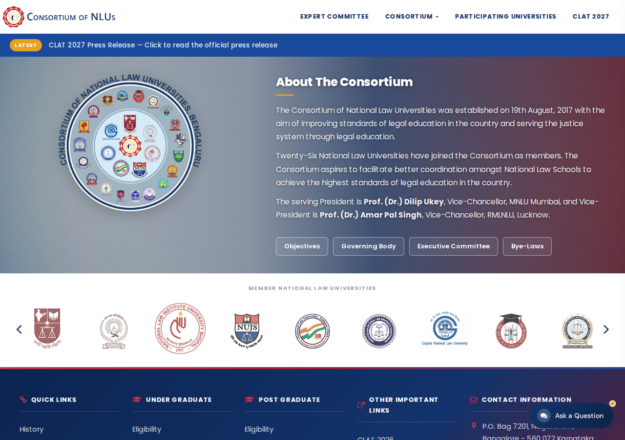 consortiumofnlus.ac.in homepage