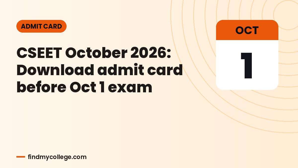 CSEET October 2026: Download admit card before Oct 1 exam